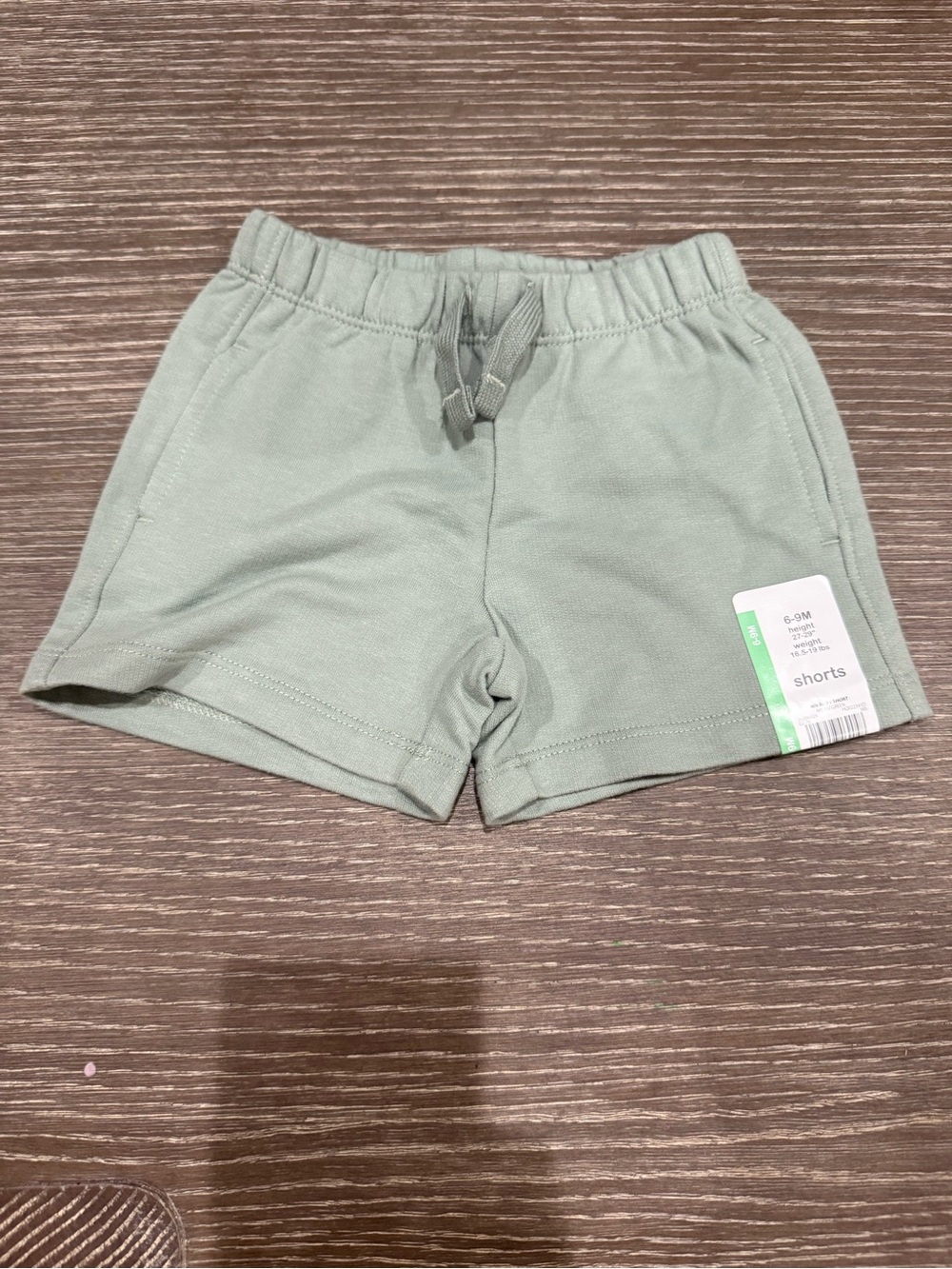 NWT Size 6-9 months Wonder Nation Soft Pull-On Kids Shorts in Sage Green